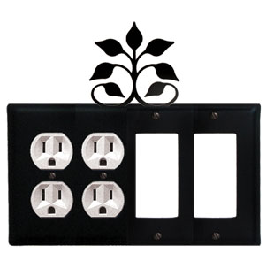 Leaf Fan - Double Outlet and Double GFI Cover - CUSTOM Product - If Out Of Stock, Allow 4 to 6 Weeks