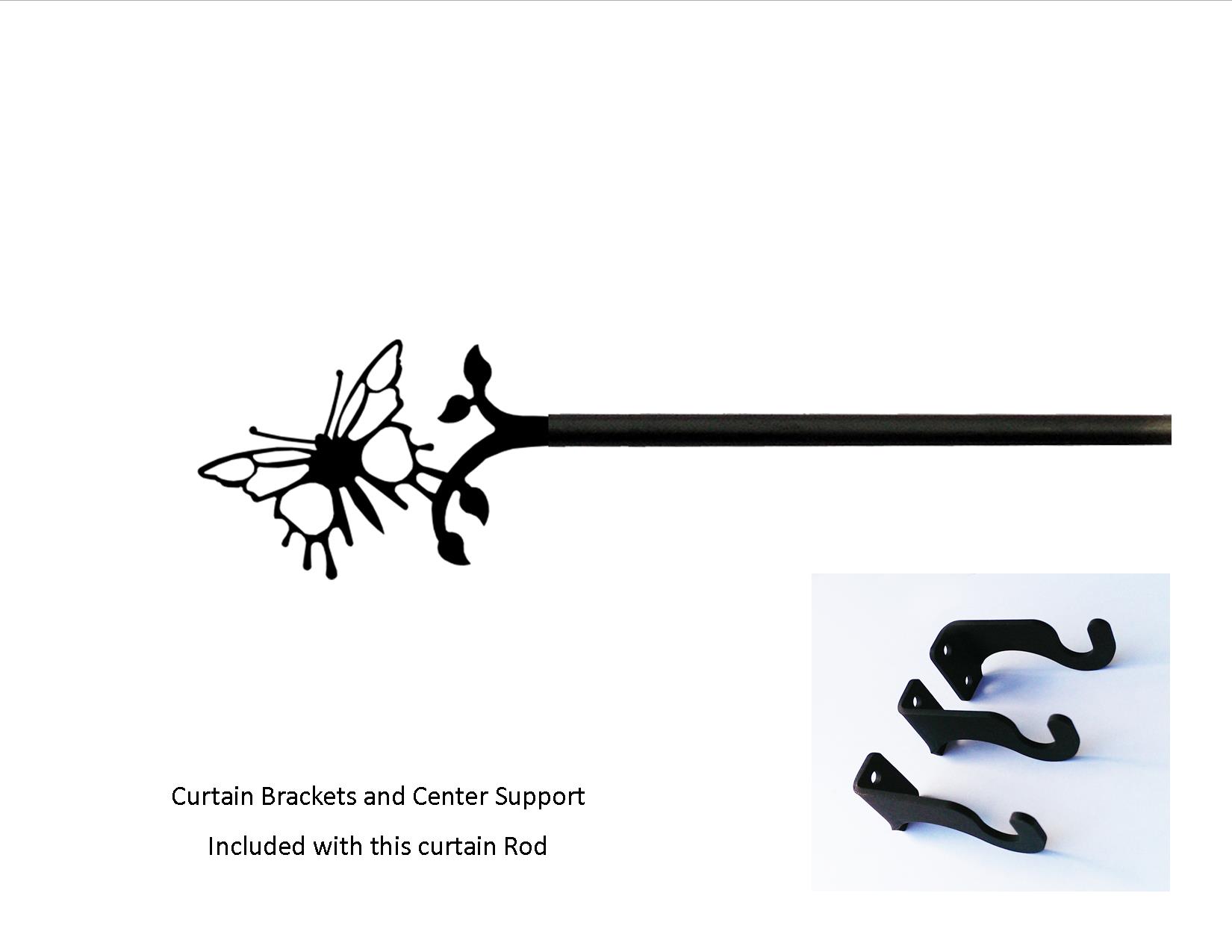 Butterfly Curtain Rod - LG  (Hardware is INCLUDED)