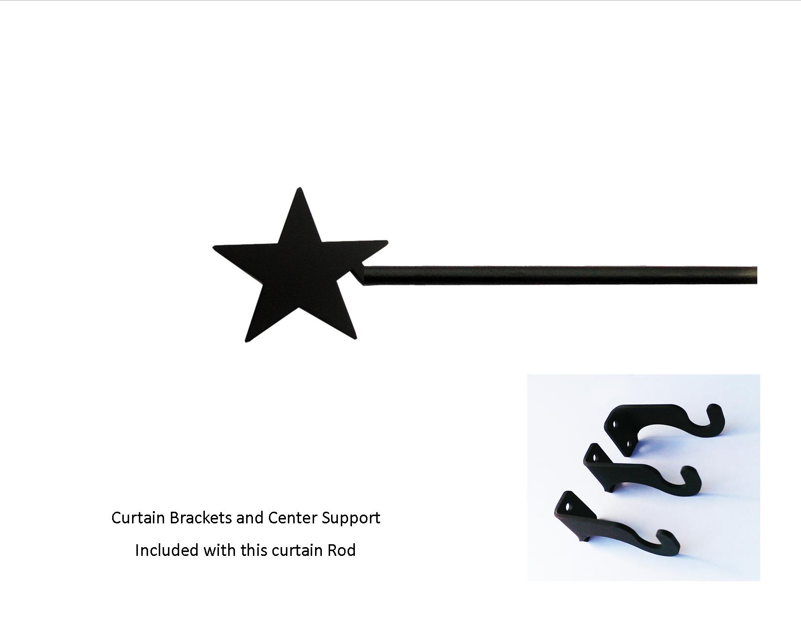Star Curtain Rod - LG  (Hardware is INCLUDED)