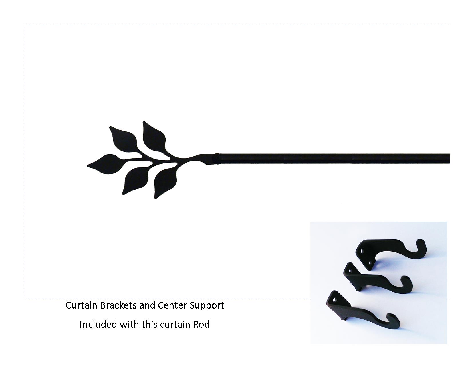 Leaf Curtain Rod - LG  (Hardware is INCLUDED)