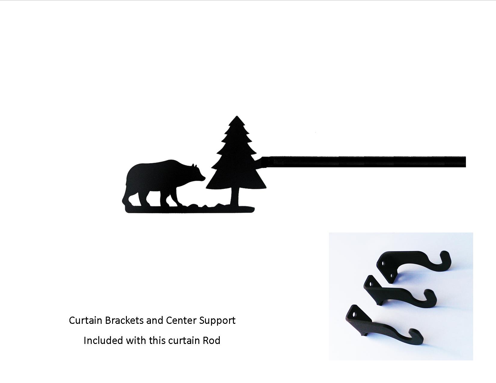 Bear/Pine Curtain Rod - XL  (Hardware is INCLUDED)