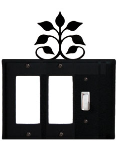 Leaf Fan - Double GFI and Single Switch Cover - CUSTOM Product - If Out Of Stock, Allow 4 to 6 Weeks