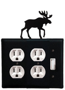 Moose - Double Outlet and Single Switch Cover - CUSTOM Product - If Out Of Stock, Allow 4 to 6 Weeks