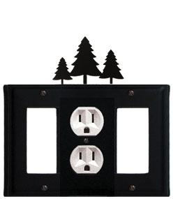 Pine Trees - Single GFI, Outlet and GFI Cover - CUSTOM Product - If Out Of Stock, Allow 4 to 6 Weeks