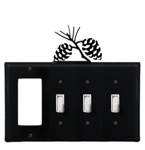 Pinecone - Single GFI and Triple Switch Cover - CUSTOM Product - If Out Of Stock, Allow 4 to 6 Weeks