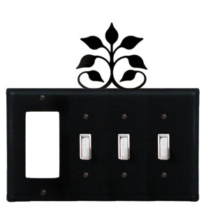 Leaf Fan - Single GFI and Triple Switch Cover - CUSTOM Product - If Out Of Stock, Allow 4 to 6 Weeks