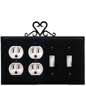 Heart - Double Outlet and Double Switch Cover - CUSTOM Product - If Out Of Stock, Allow 4 to 6 Weeks