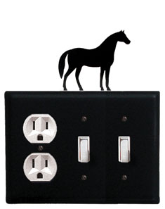 Horse - Single Outlet and Double Switch Cover - CUSTOM Product - If Out Of Stock, Allow 4 to 6 Weeks