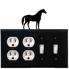 Horse - Double Outlet and Double Switch Cover - CUSTOM Product - If Out Of Stock, Allow 4 to 6 Weeks