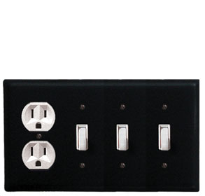 Plain - Single Outlet and Triple Switch Cover - CUSTOM Product - If Out Of Stock, Allow 4 to 6 Weeks